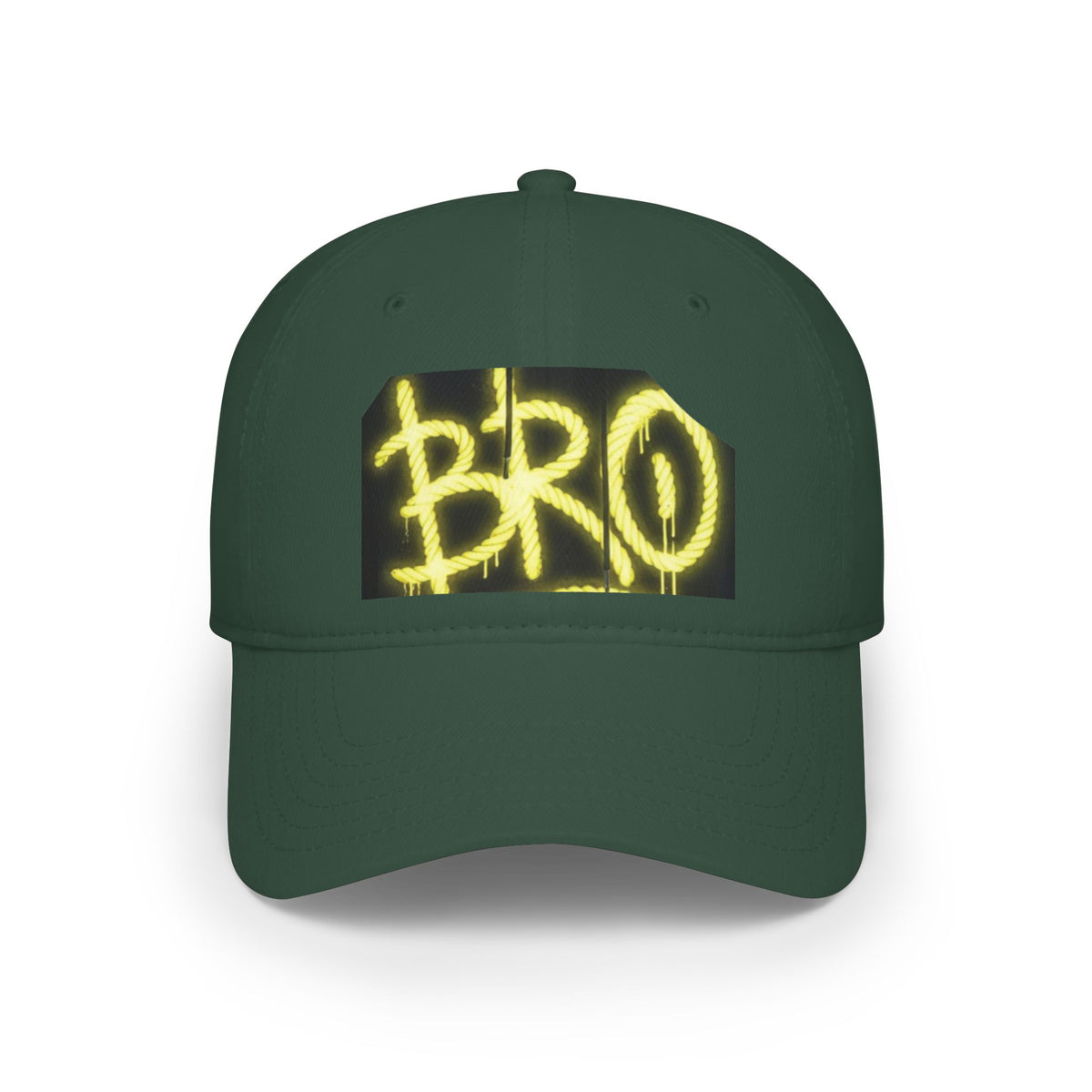 Bro Graffiti Low Profile Baseball Cap — Streetwear Spray-Paint Logo Hat