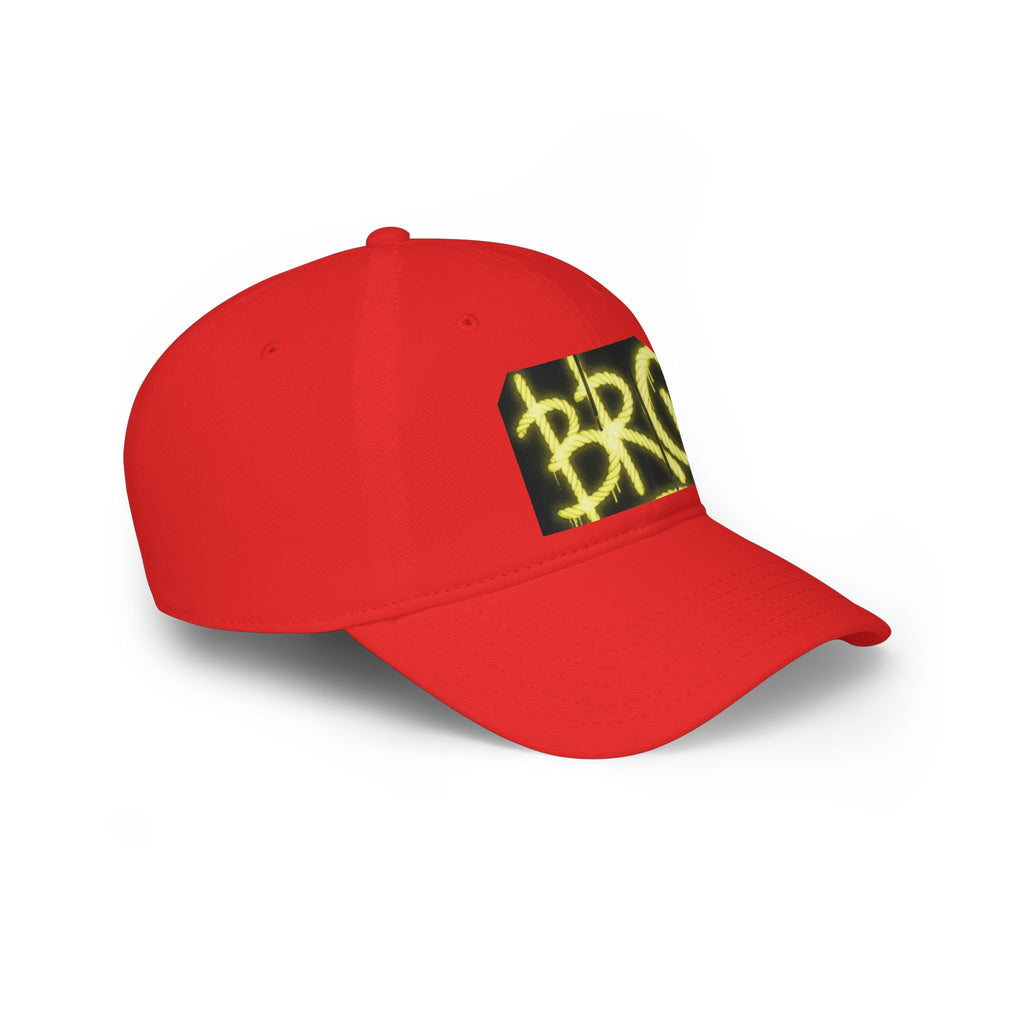 Bro Graffiti Low Profile Baseball Cap — Streetwear Spray-Paint Logo Hat