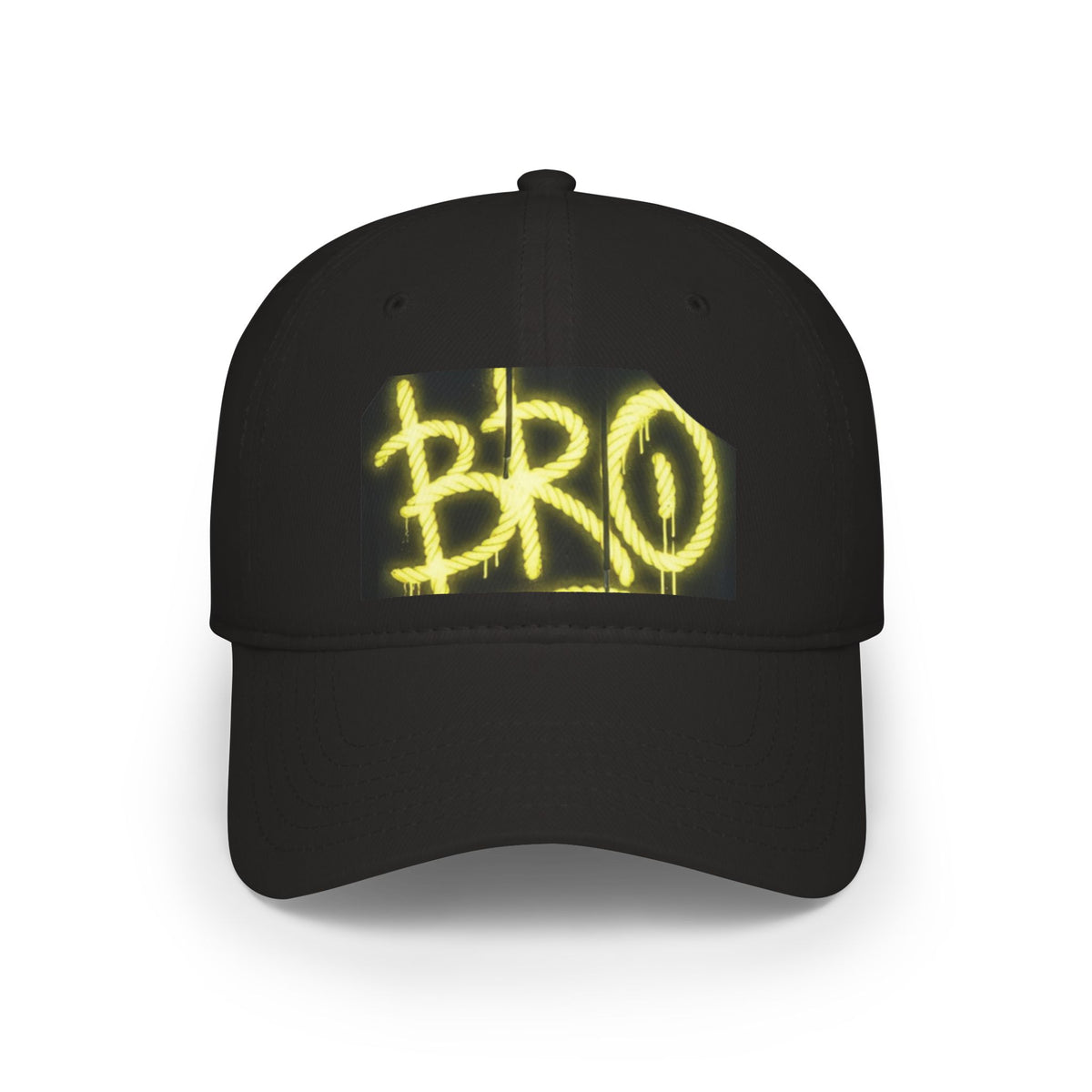 Bro Graffiti Low Profile Baseball Cap — Streetwear Spray-Paint Logo Hat