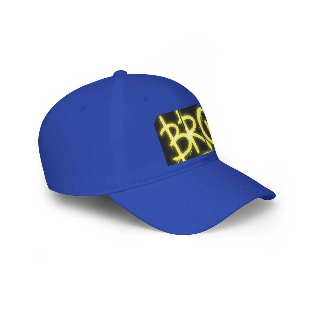 Bro Graffiti Low Profile Baseball Cap — Streetwear Spray-Paint Logo Hat