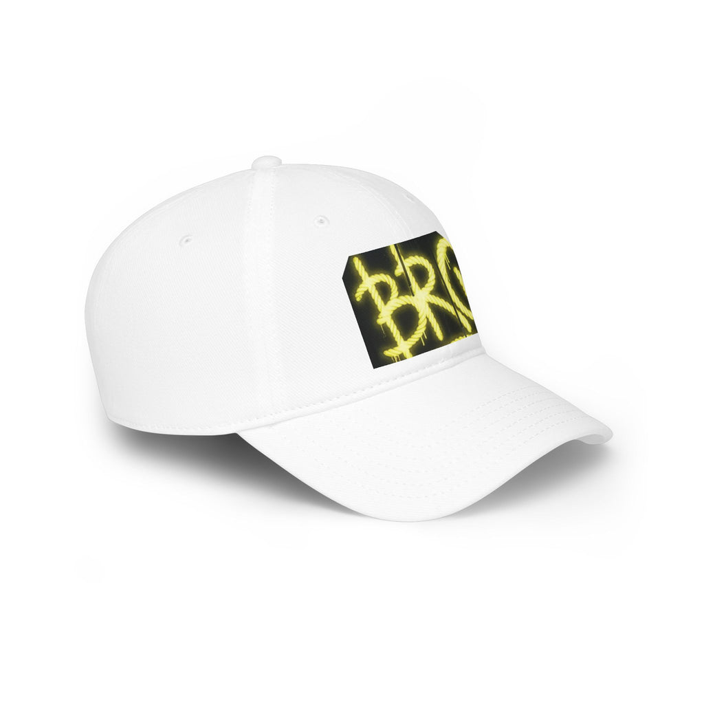 Bro Graffiti Low Profile Baseball Cap — Streetwear Spray-Paint Logo Hat