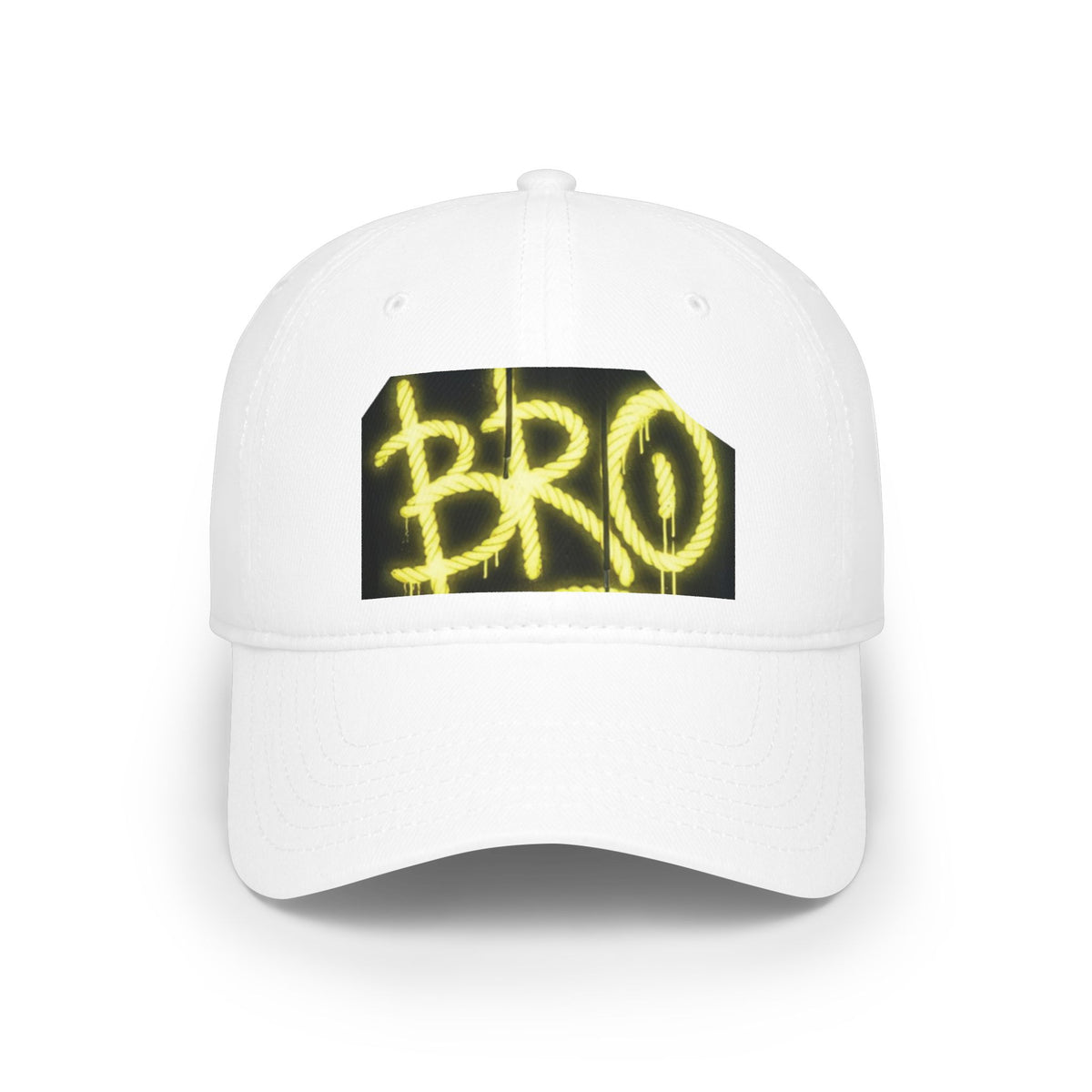 Bro Graffiti Low Profile Baseball Cap — Streetwear Spray-Paint Logo Hat